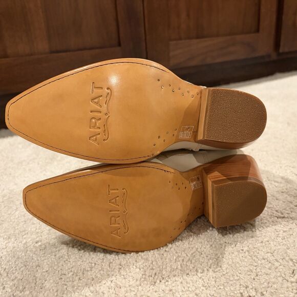 New ARIAT WOMEN'S 9 B WHITE LEATHER CASANOVA WESTERN BOOTS SNIP TOE Cowboy Rodeo - Picture 8 of 11